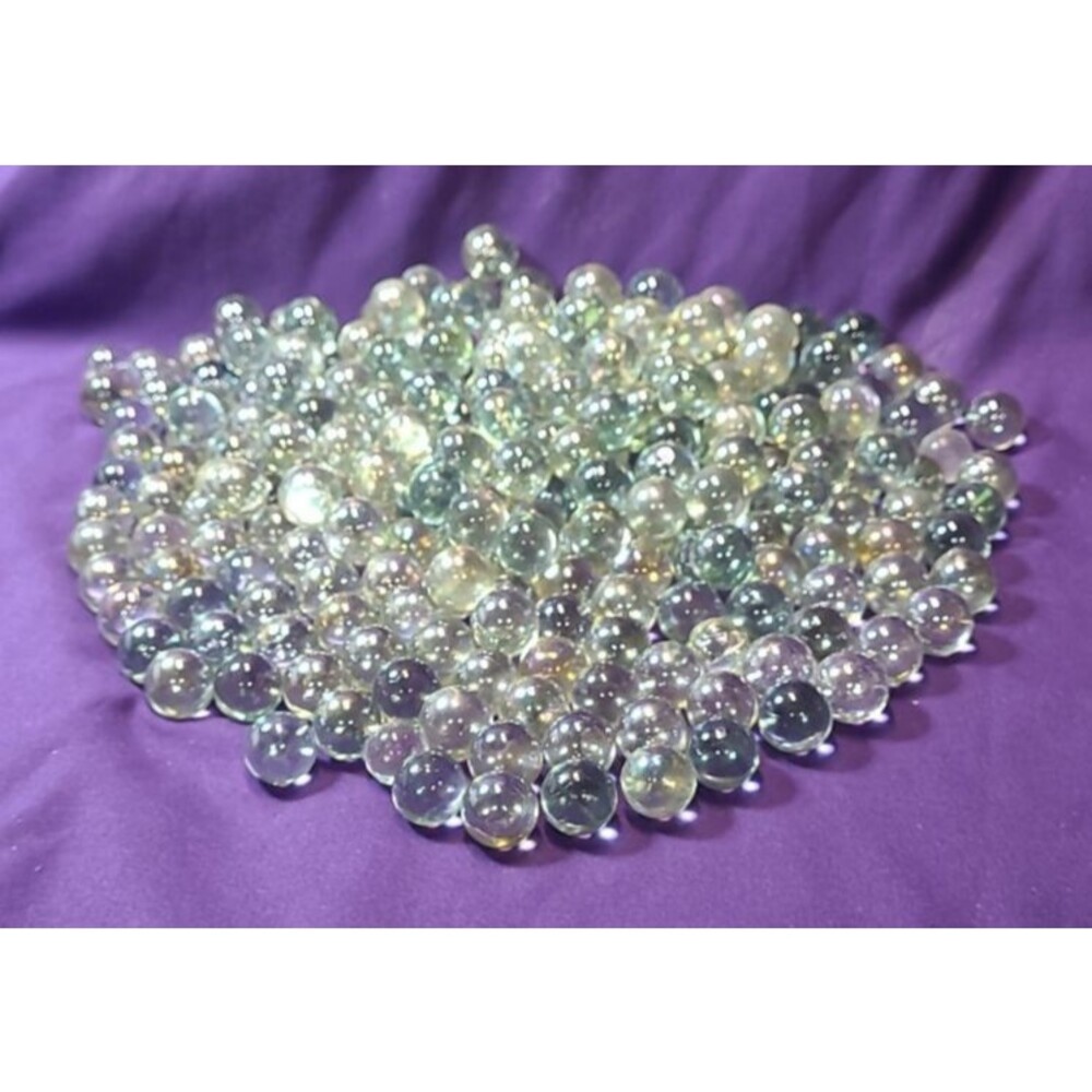 Clear Iridescent Glass Marbles  (5/8 inch) Lot 3 lbs.